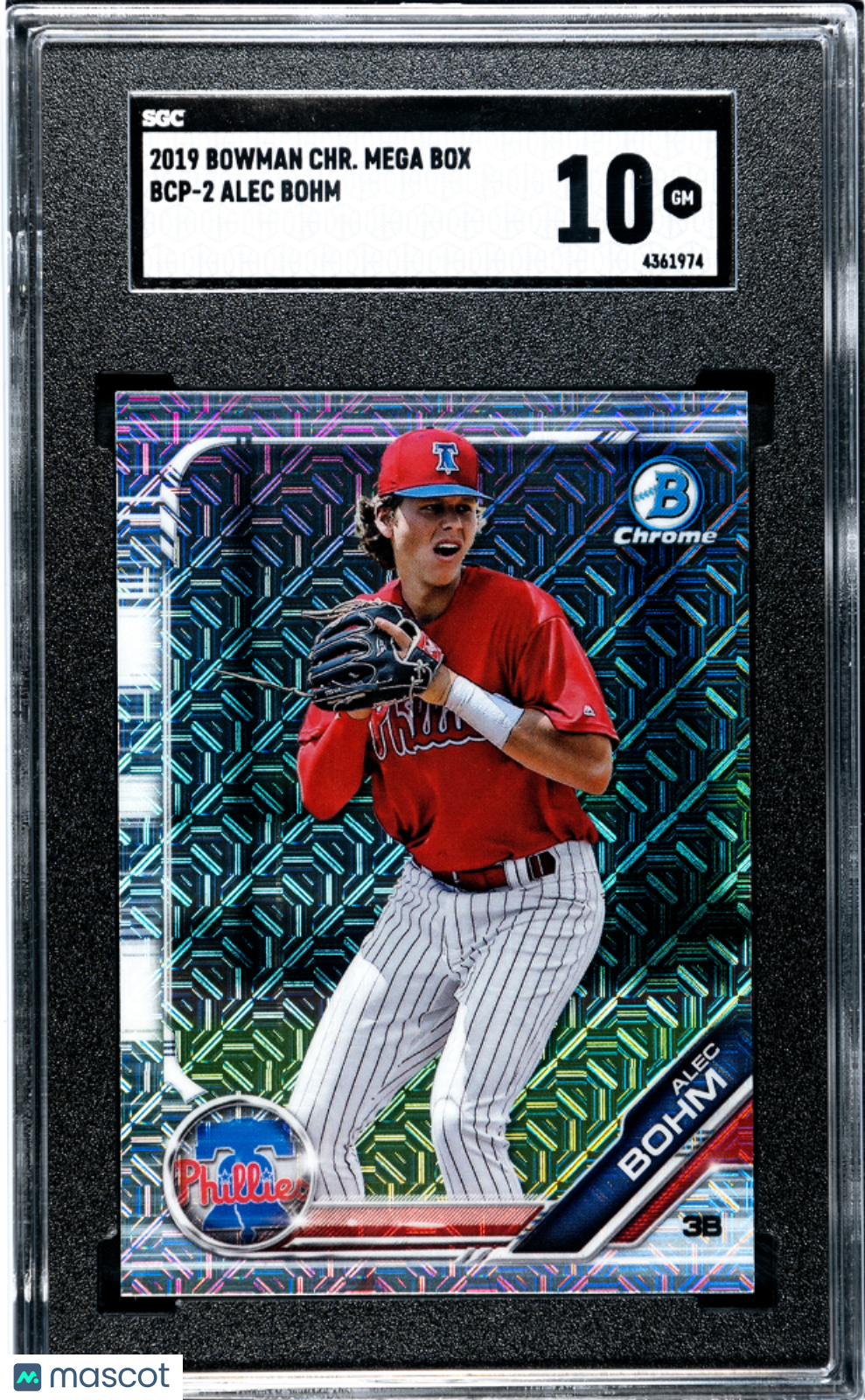 2019 Bowman Chrome Mega Box Alec Bohm Rookie #BCP-2 SGC 10 Philadelphia Phillies
