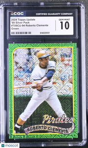 2024 Topps Update Roberto Clemente Green /99 '89 Silver Pack CGC 10 Pirates