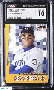 1999 Pacific Invincible Ken Griffey Jr. Portrait Seismic Force #17 CGC 10