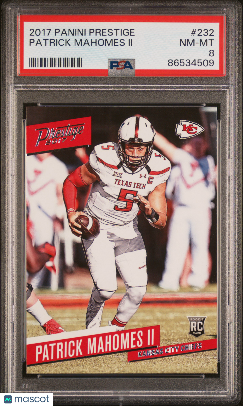 2017 Panini Prestige Patrick Mahomes II Rookie #232 PSA 8 Kansas City Chiefs
