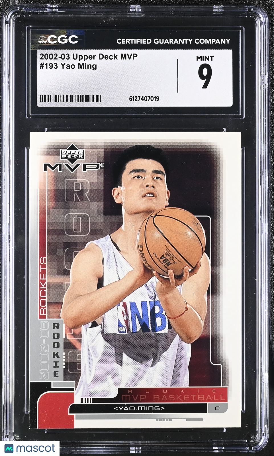 2002-03 Upper Deck MVP Yao Ming Rookie #193 CGC 9 Houston Rockets