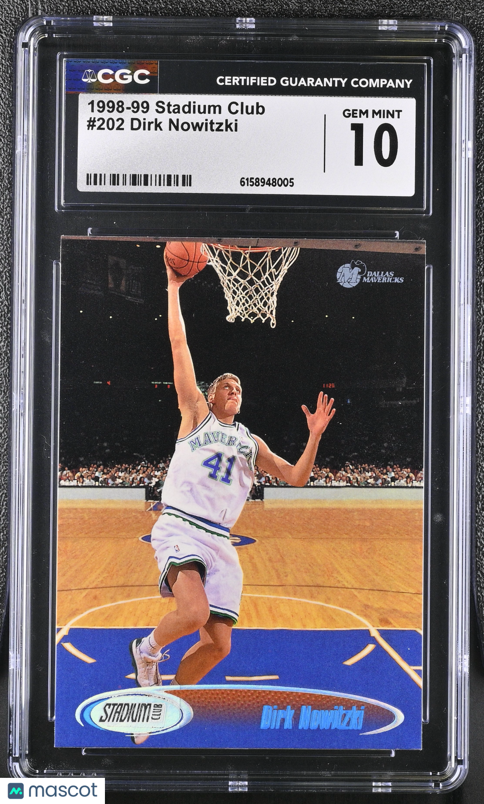 1998-99 Stadium Club Dirk Nowitzki Rookie #202 CGC 10 Dallas Mavericks
