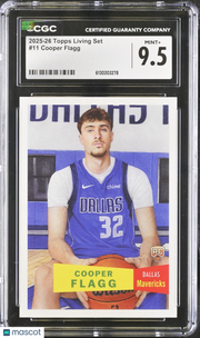 2025-26 Topps Living Set Cooper Flagg Rookie #11 CGC 9.5 Dallas Mavericks