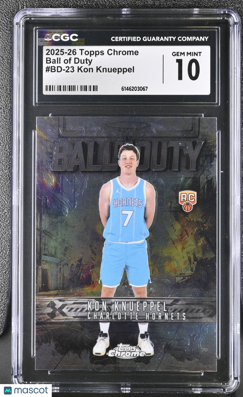 2025-26 Topps Chrome Kon Knueppel Rookie Ball of Duty #BD-23 CGC 10 Hornets