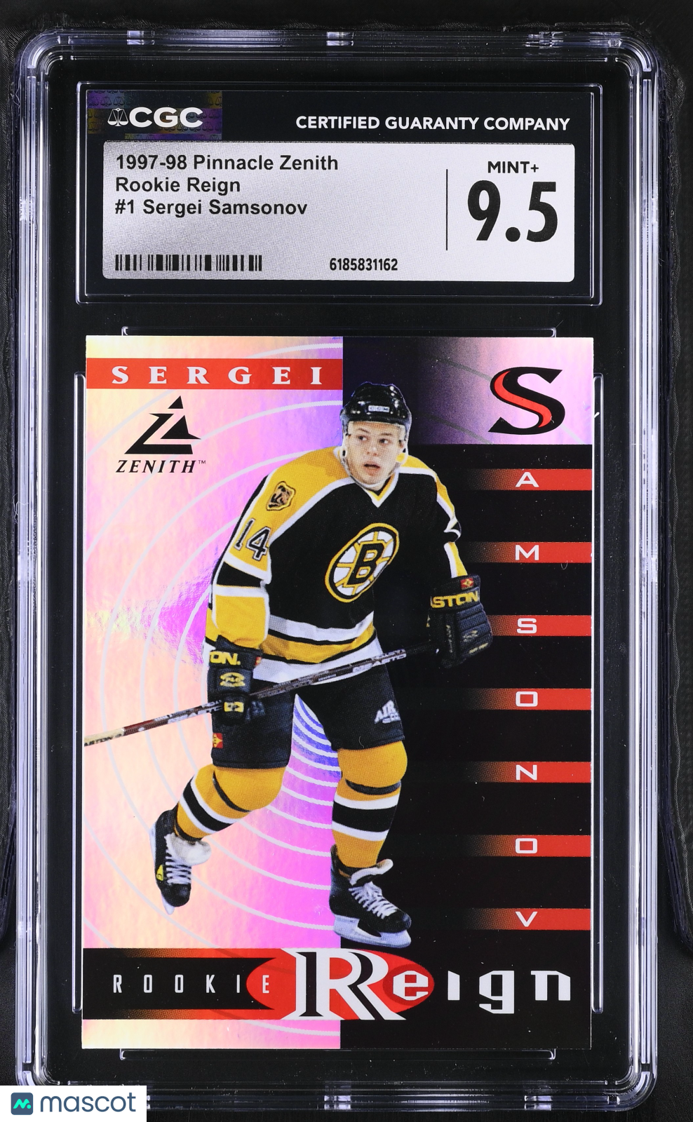 1997-98 Pinnacle Zenith Sergei Samsonov Rookie Reign #1 CGC 9.5 Boston Bruins