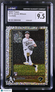 2025 Topps Jacob Wilson Confetti Celebration Rookie #314 CGC 9.5 Athletics