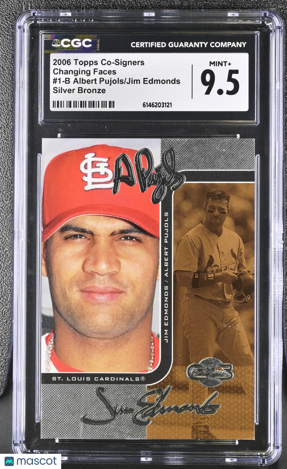 2006 Topps Co-Signers Albert Pujols/Jim Edmonds Bronze Changing #1-B CGC 9.5