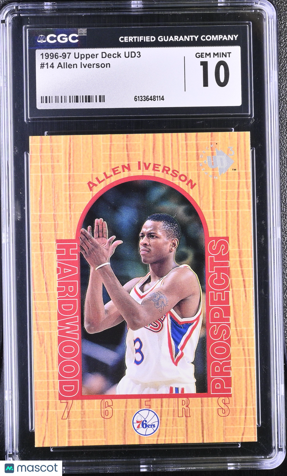 1996-97 Upper Deck Ud3 Allen Iverson Rookie #14 CGC 10 Philadelphia 76ers
