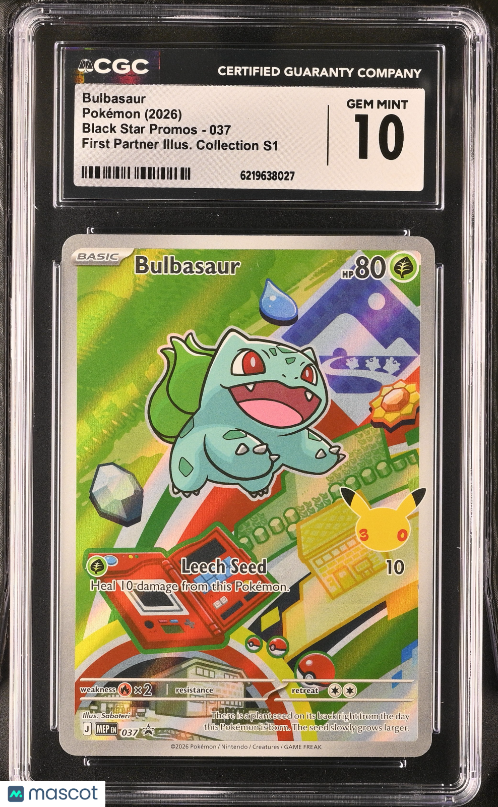 2026 Pokemon Black Star Promos Bulbasaur First Partner Collection S1 CGC 10 #037