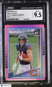 2025 Donruss Colston Loveland Pink Rookie Optic Preview #310 CGC 9.5 Bears