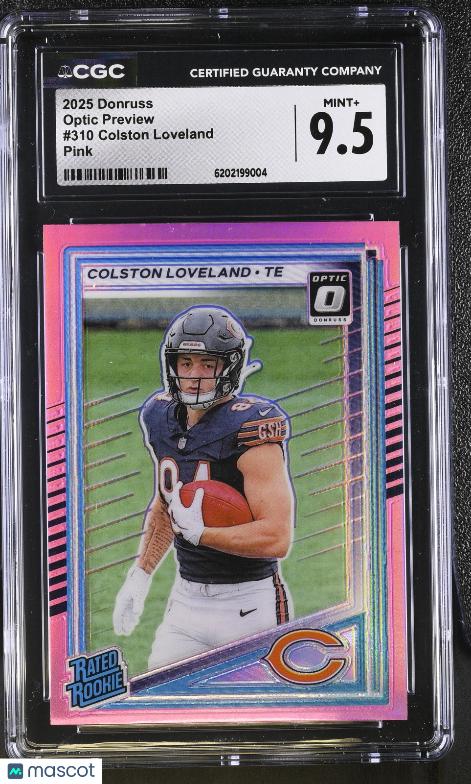 2025 Donruss Colston Loveland Pink Rookie Optic Preview #310 CGC 9.5 Bears