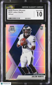 2020 Panini Mosaic Jalen Hurts Silver Rookie #222 CGC 10 Philadelphia Eagles