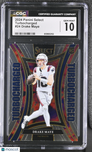 2024 Panini Select Drake Maye Rookie Turbocharged #24 CGC 10 Patriots