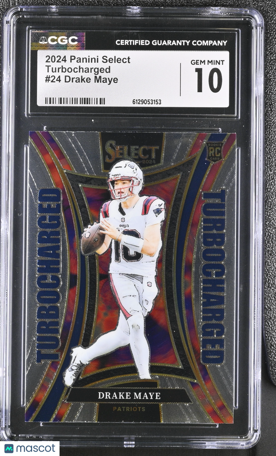 2024 Panini Select Drake Maye Rookie Turbocharged #24 CGC 10 Patriots