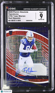 2025 Absolute Tyler Warren Red Squares /150 Rookie Signatures #195 CGC 9 Colts