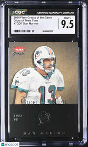 2004 Fleer Greats Of The Game Dan Marino /1984 Glory of Their Time CGC 9.5