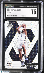 2024-25 Panini Mosaic Zion Williamson White /25 #119 CGC 10 New Orleans Pelicans