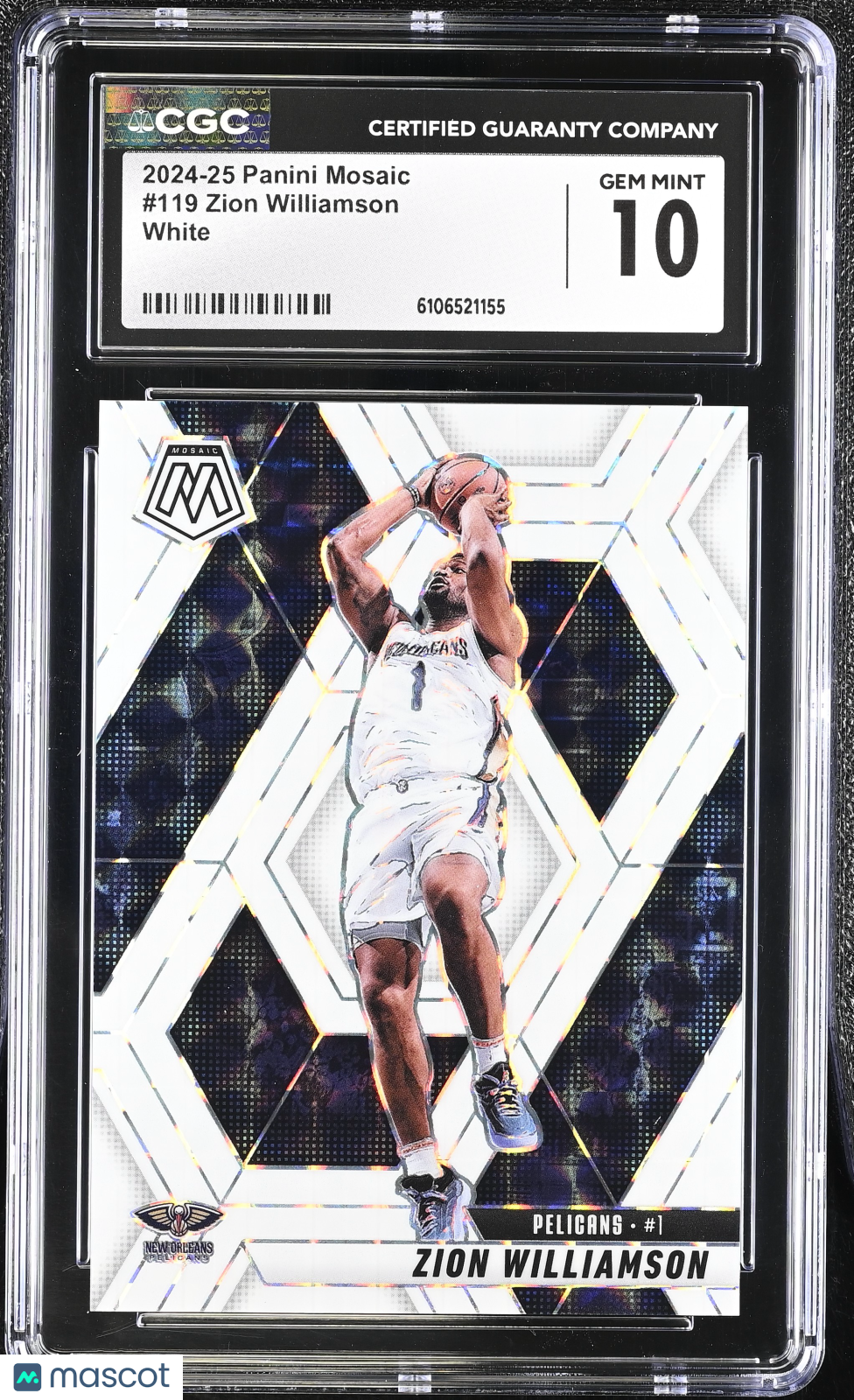 2024-25 Panini Mosaic Zion Williamson White /25 #119 CGC 10 New Orleans Pelicans