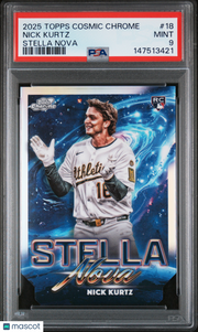 2025 Topps Cosmic Chrome Stella Nova Nick Kurtz Rookie #18 PSA 9 Athletics