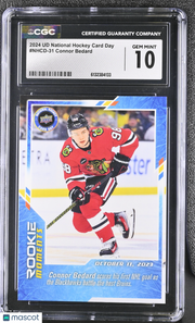 2024 UD Nat'l Hockey Card Day Connor Bedard Rookie #NHCD-31 CGC 10 Blackhawks
