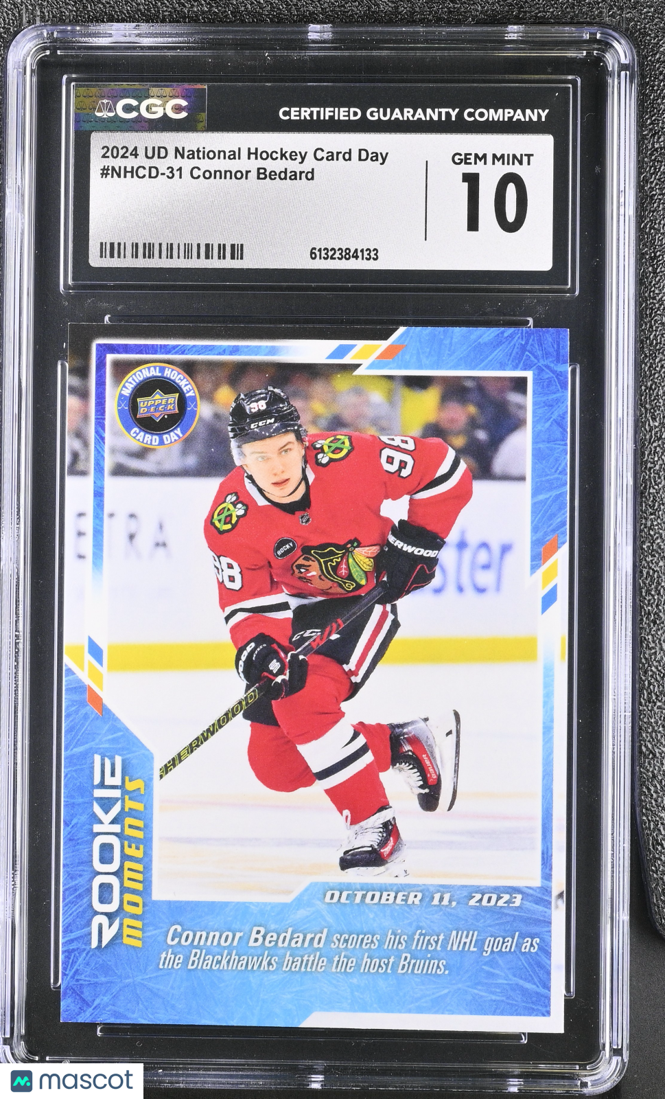 2024 UD Nat'l Hockey Card Day Connor Bedard Rookie #NHCD-31 CGC 10 Blackhawks