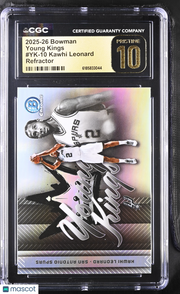 2025-26 Bowman Kawhi Leonard Refractor Young Kings #YK-10 CGC 10 Pristine Spurs