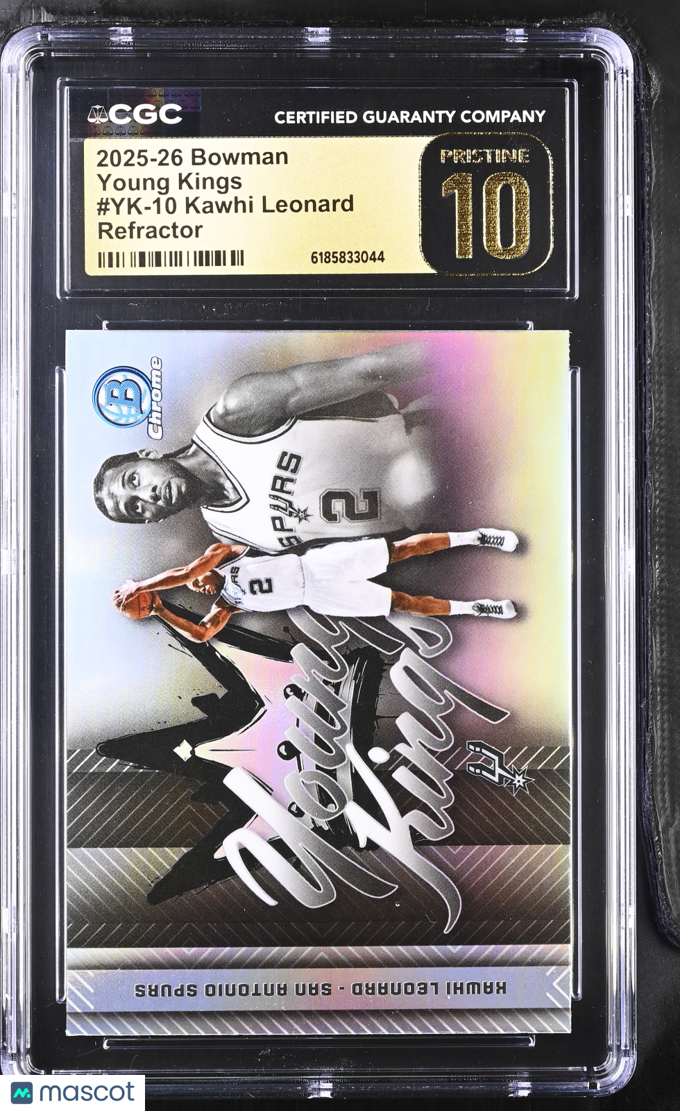 2025-26 Bowman Kawhi Leonard Refractor Young Kings #YK-10 CGC 10 Pristine Spurs