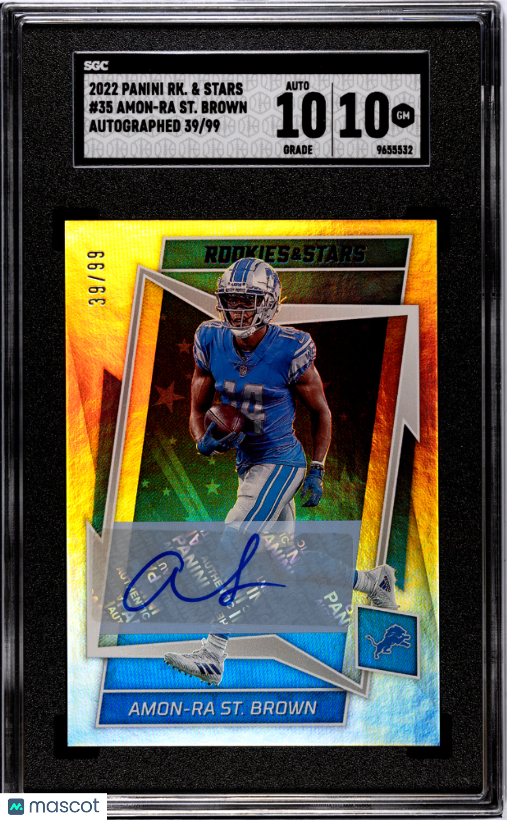 2022 Panini Rookies & Stars Amon-Ra ST. Brown Autograph /99 #35 SGC 10 Lions