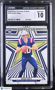 2024 Panini Rookies & Stars Drake Maye Rookie #129 CGC 10 New England Patriots