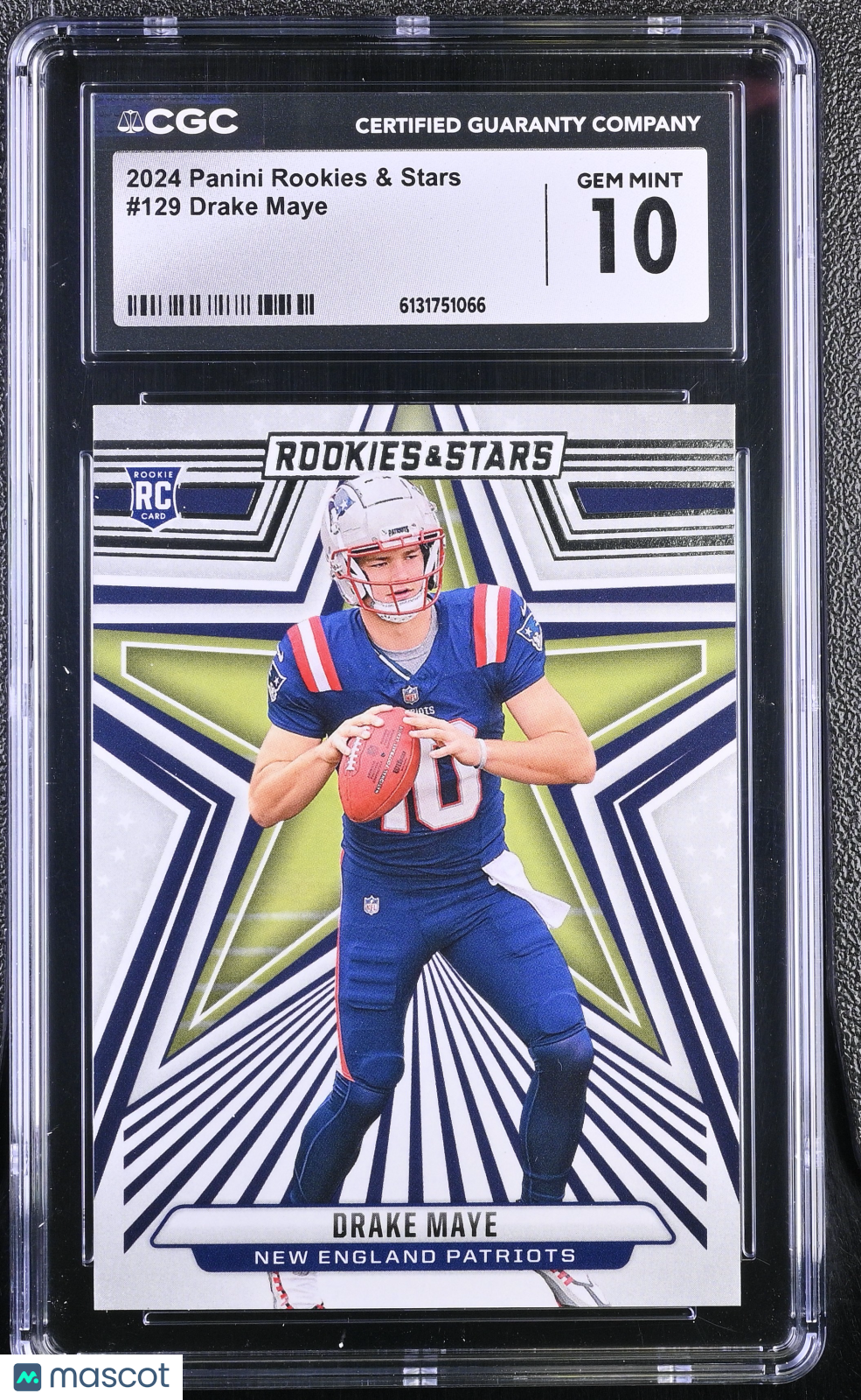 2024 Panini Rookies & Stars Drake Maye Rookie #129 CGC 10 New England Patriots