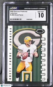 2000 Donruss Preferred Brett Favre /1000 Lettermen #LM80 CGC 10 Packers