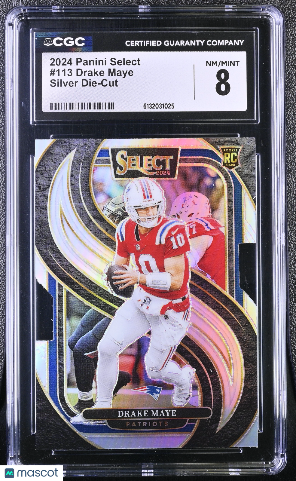 2024 Panini Select Drake Maye Silver Die-Cut Rookie #113 CGC 8 New England Patriots