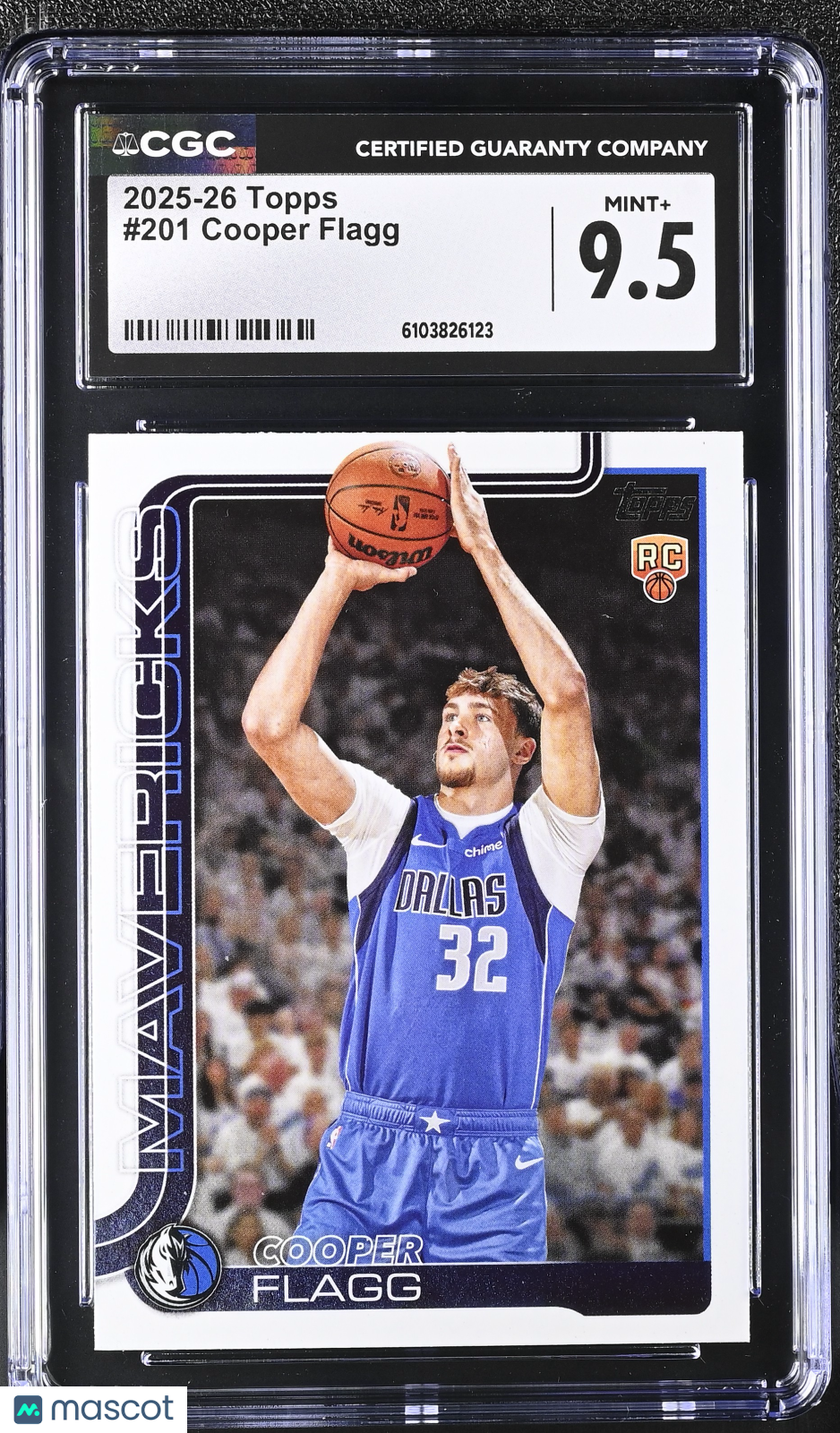 2025-26 Topps Cooper Flagg Rookie #201 CGC 9.5 Dallas Mavericks