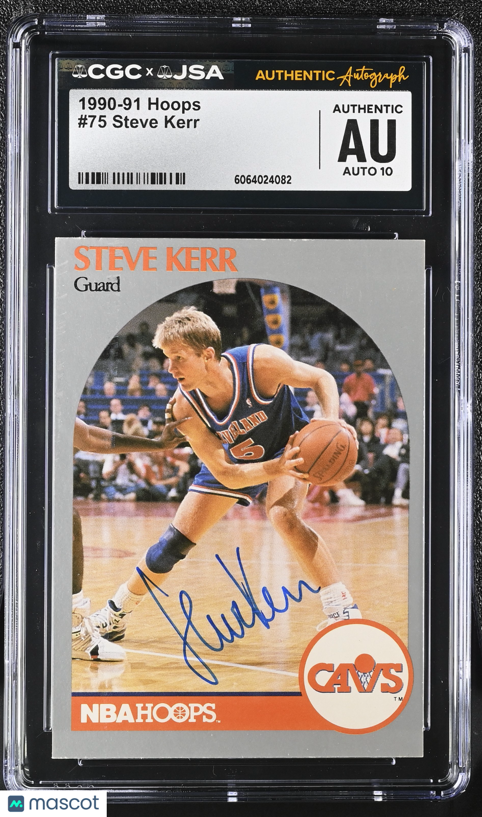 1990-91 Hoops Steve Kerr #75 CGC Authentic JSA Cleveland Cavaliers