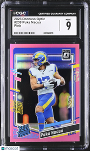 2023 Donruss Optic Puka Nacua Pink #238 CGC 9 Los Angeles Rams