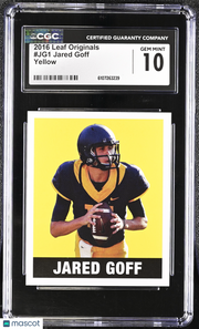 2016 Leaf Originals Jared Goff Yellow /99 Rookie #JG1 CGC 10 California