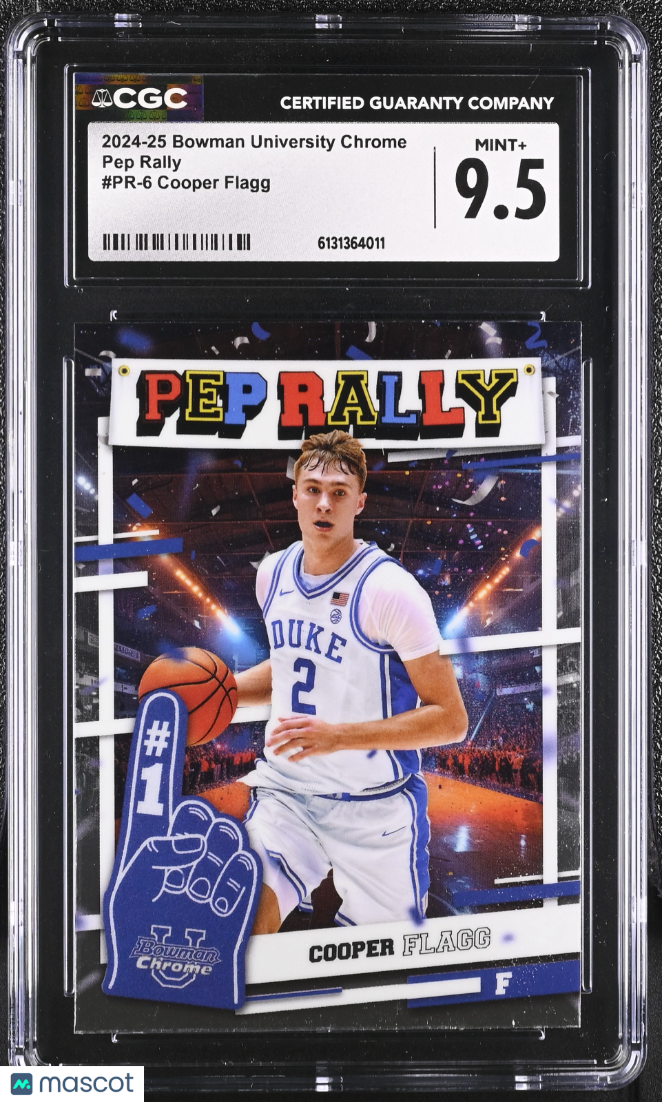 2024-25 Bowman University Chrome Cooper Flagg Rookie Pep Rally #PR-6 CGC 9.5