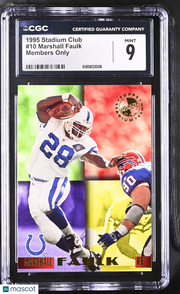 1995 Stadium Club Marshall Faulk Members Only #10 CGC 9 Indianapolis Colts