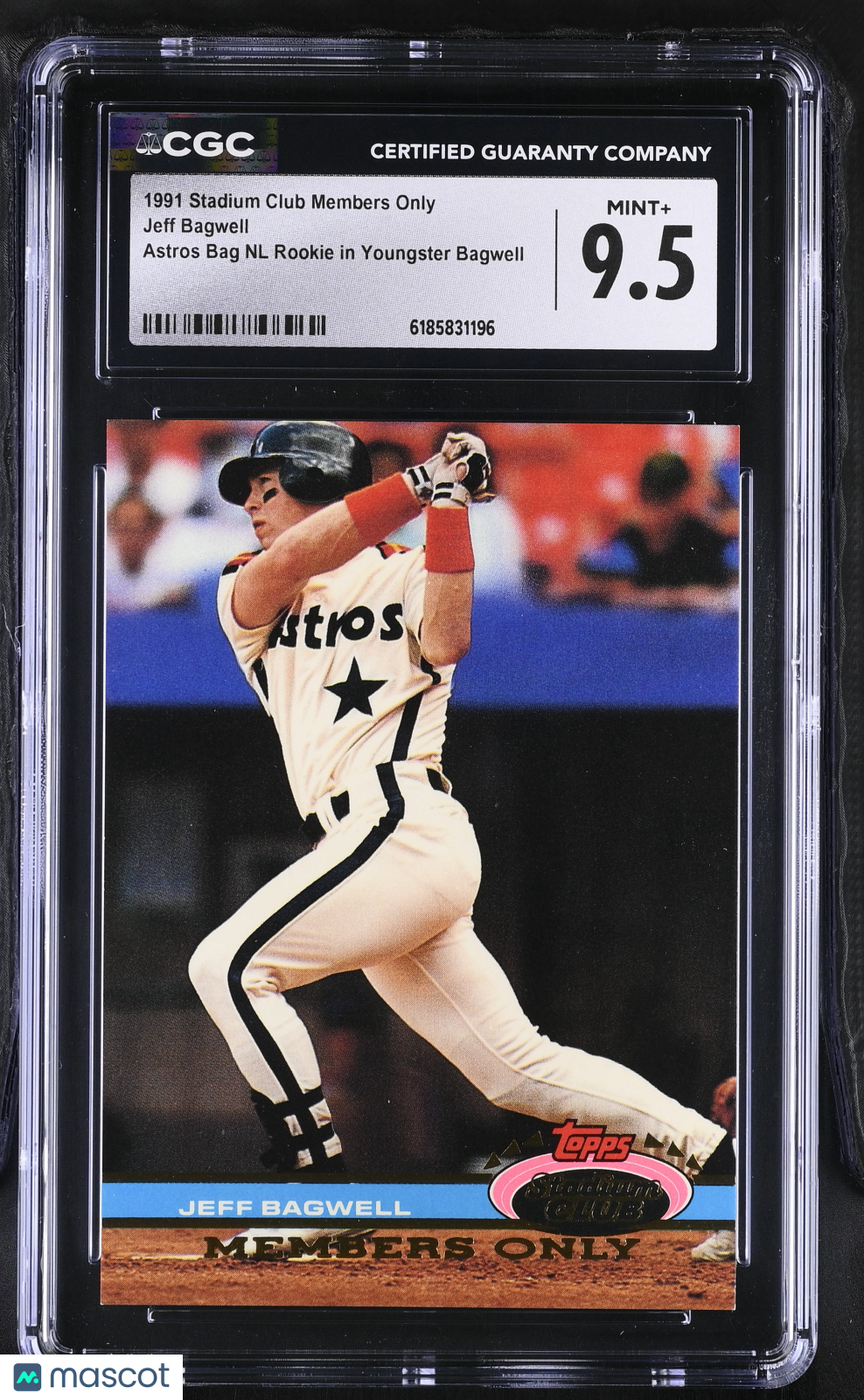 1991 Stadium Club Members Only Jeff Bagwell Astros Rookie CGC 9.5 Houston Astros