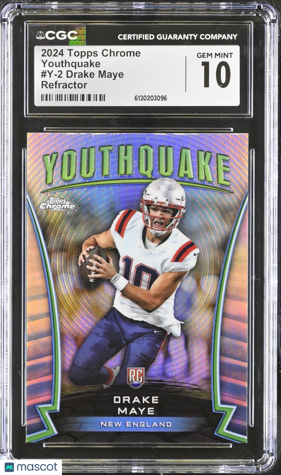 2024 Topps Chrome Drake Maye Refractor Rookie Youthquake #Y-2 CGC 10 Patriots