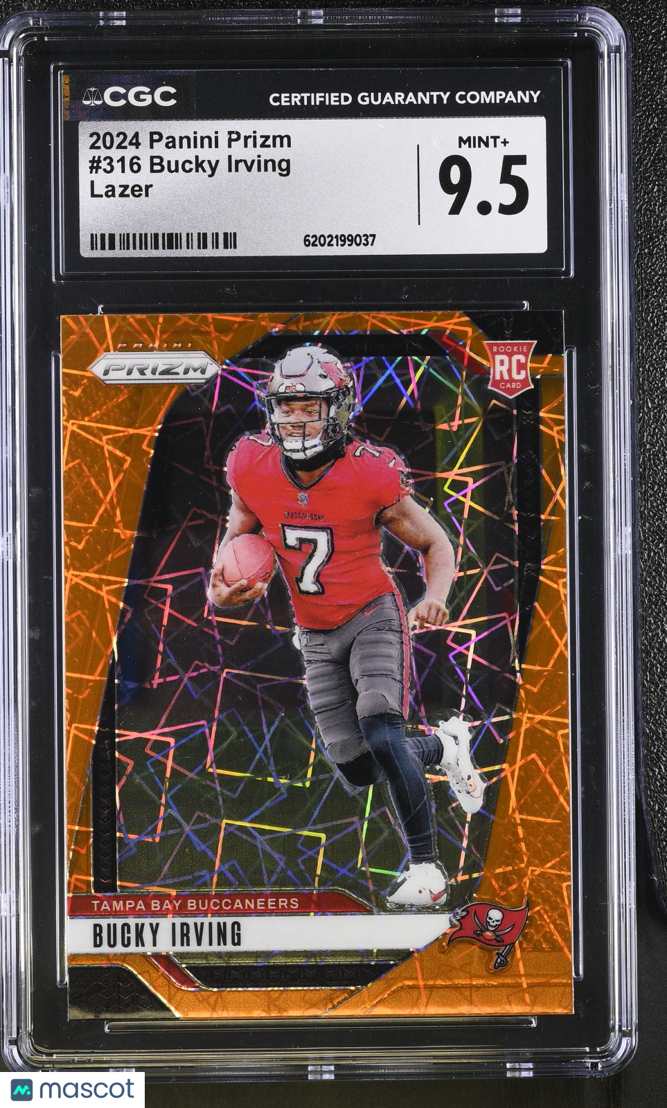 2024 Panini Prizm Bucky Irving Lazer Rookie #316 CGC 9.5 Tampa Bay Buccaneers