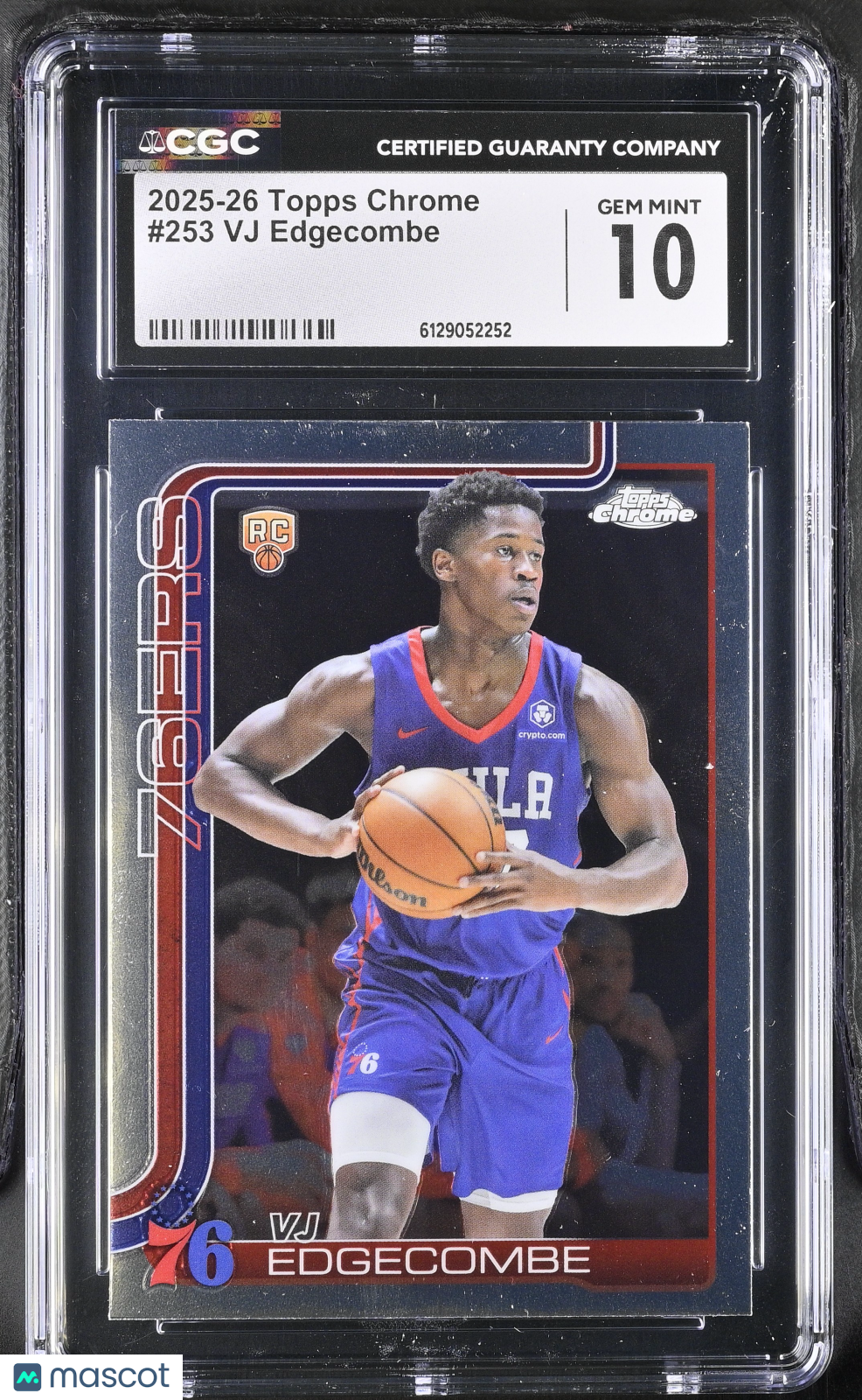2025-26 Topps Chrome VJ Edgecombe Rookie #253 CGC 10 Philadelphia 76ers