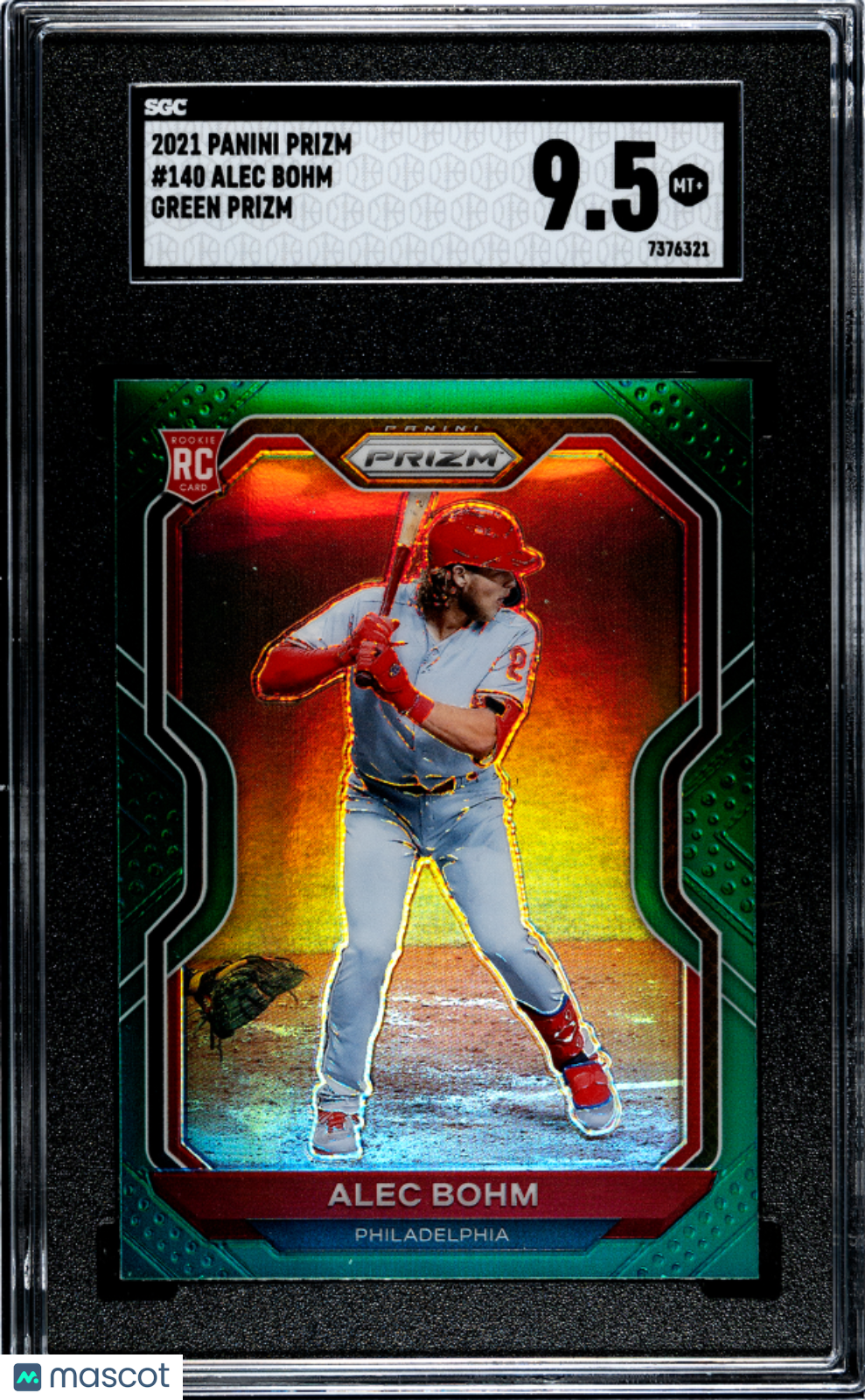 2021 Panini Prizm Alec Bohm Green Rookie #140 SGC 9.5 Philadelphia Phillies