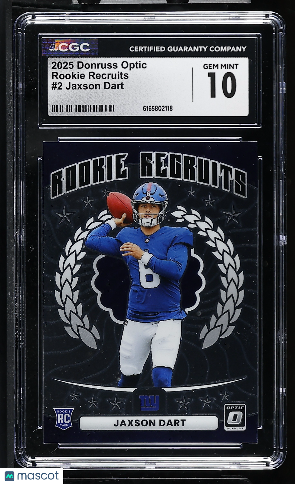2025 Donruss Optic Jaxson Dart Rookie Recruits #2 CGC 10 New York Giants