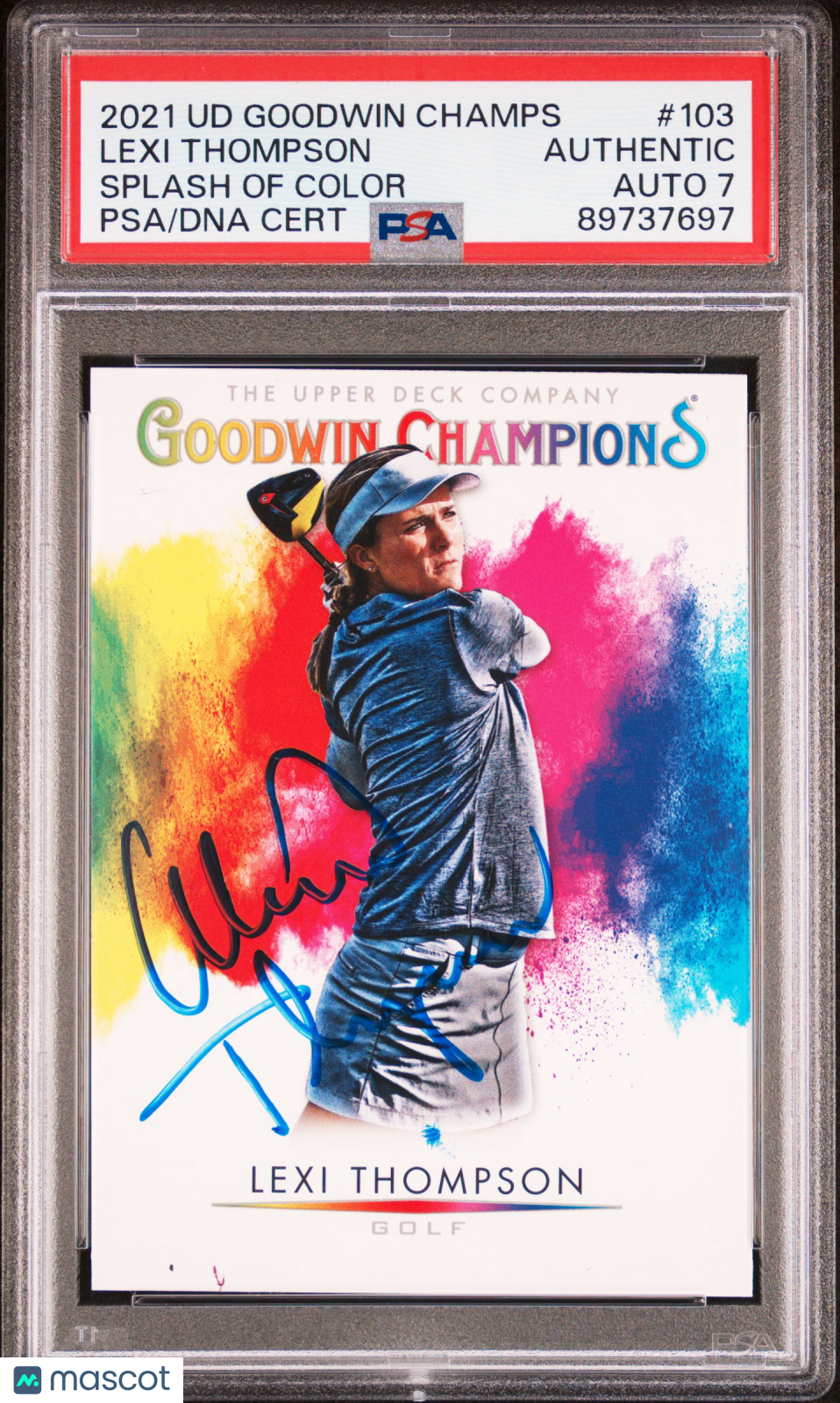 2021 Goodwin Champions Lexi Thompson Splash Of Color Auto PSA Authentic