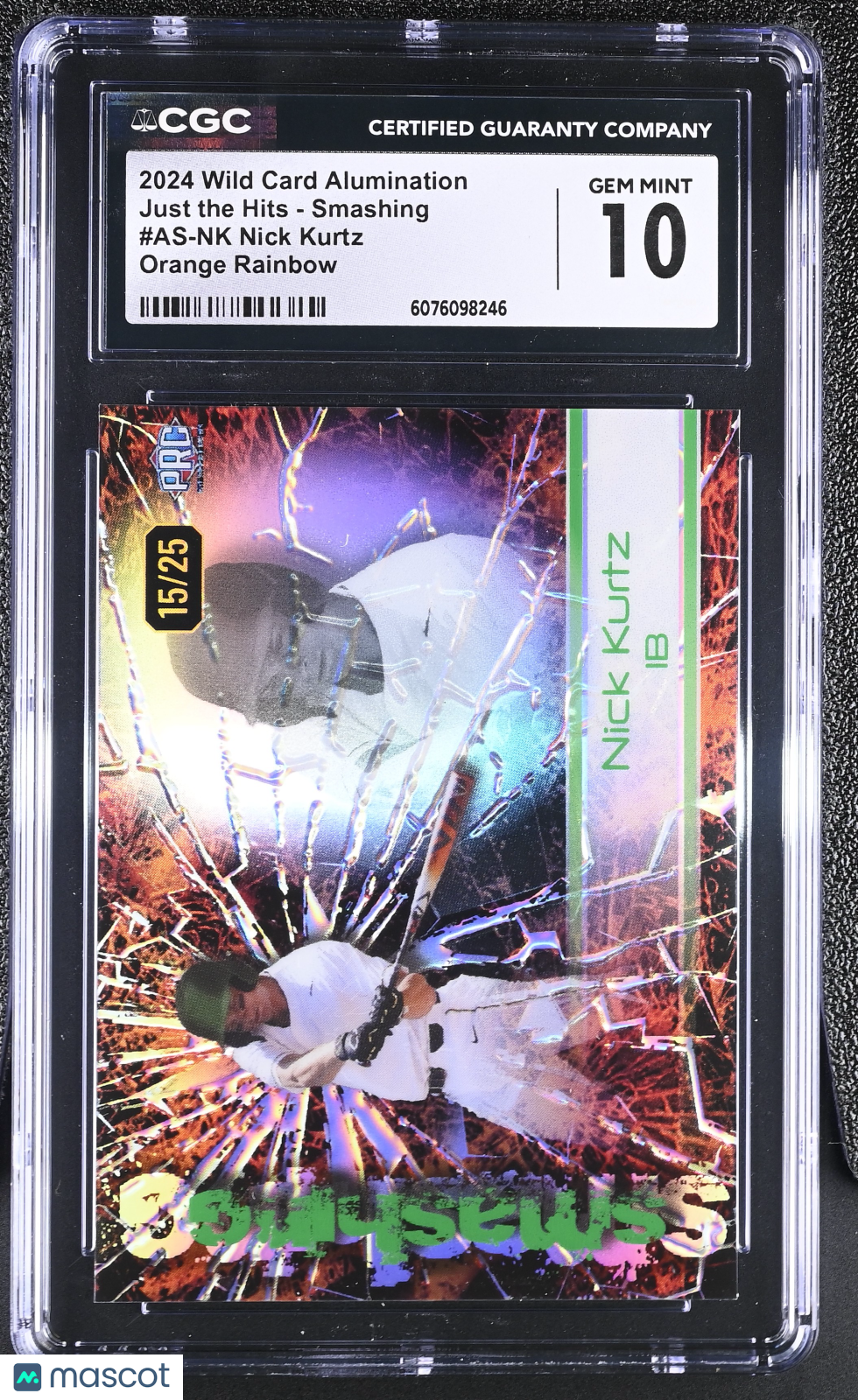 2024 Wild Card Alumination Nick Kurtz Orange Rainbow /25 Rookie #AS-NK CGC 10