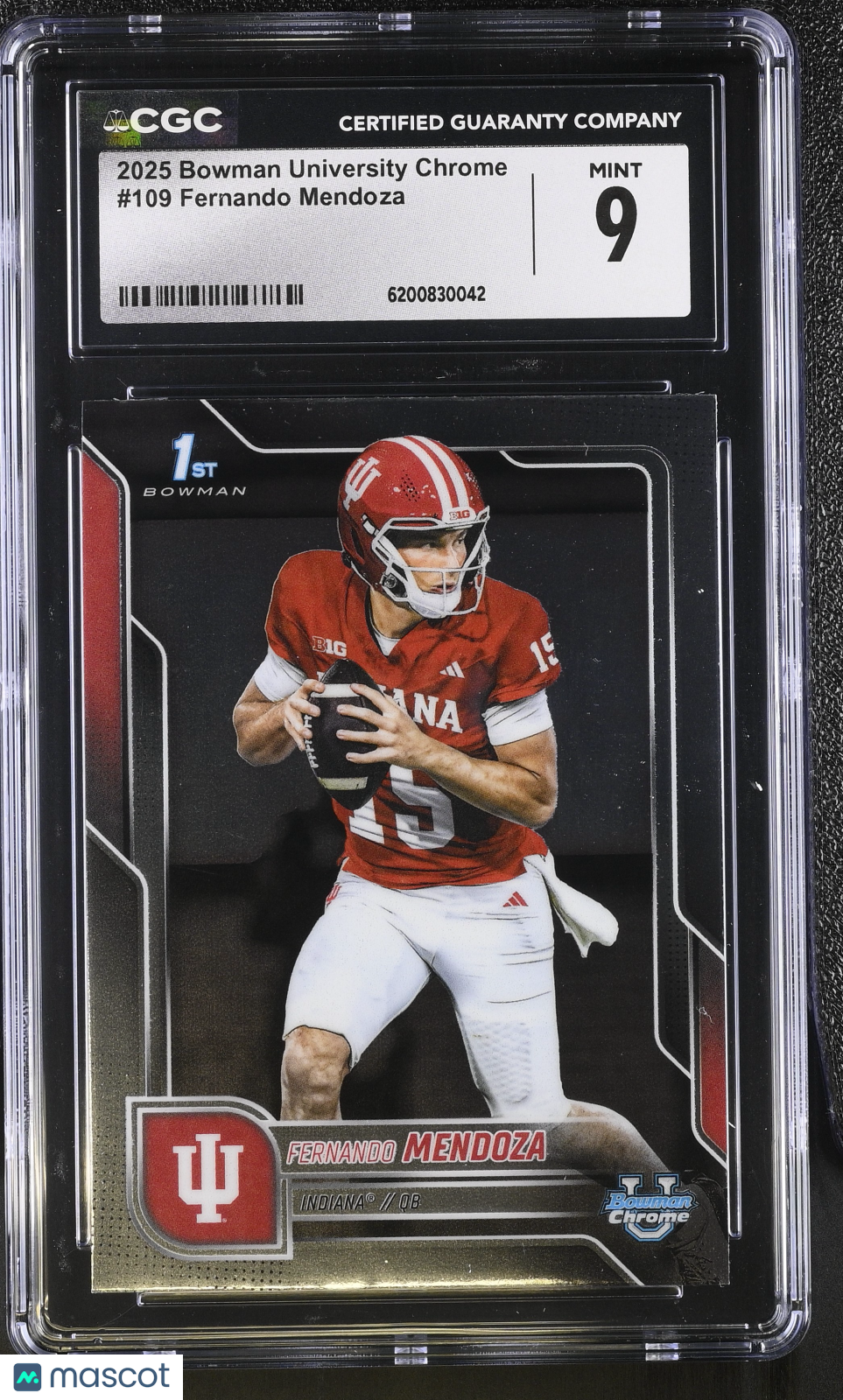 2025 Bowman University Chrome Fernando Mendoza Rookie #109 CGC 9 Indiana