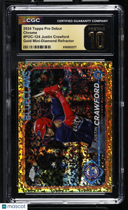 2024 Topps Pro Debut Justin Crawford Gold Mini-Diamond /50 Chrome PDC-124 CGC 10