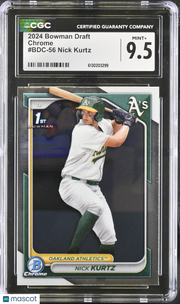 2024 Bowman Draft Nick Kurtz Rookie Chrome #BDC-56 CGC 9.5 Oakland Athletics