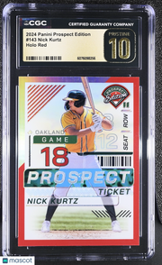 2024 Panini Prospect Edition Nick Kurtz Holo Red /199 Rookie 143 CGC 10 Pristine